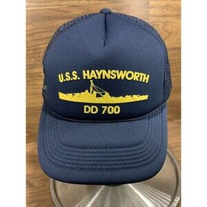 Vintage New USS Haynsworth DD 700 Hat Blue Snapback